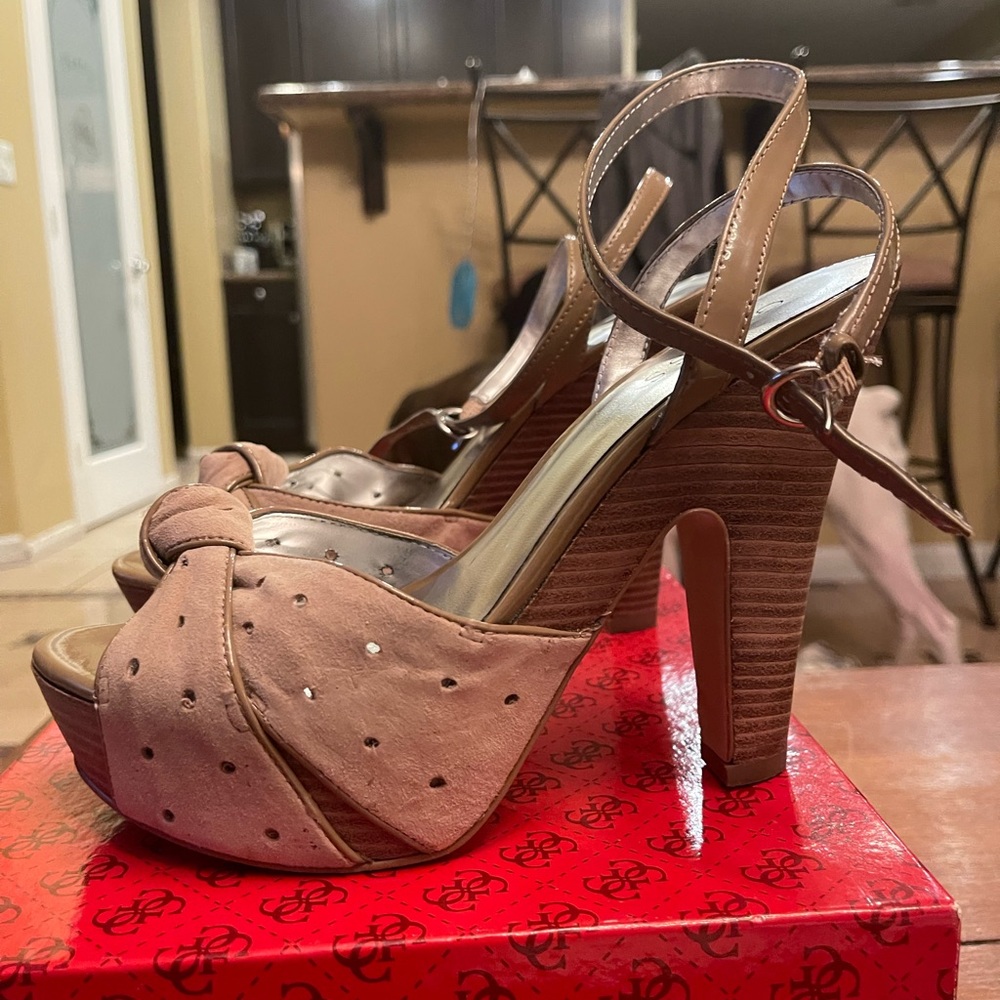 Guess beige suede high heels. Size 9